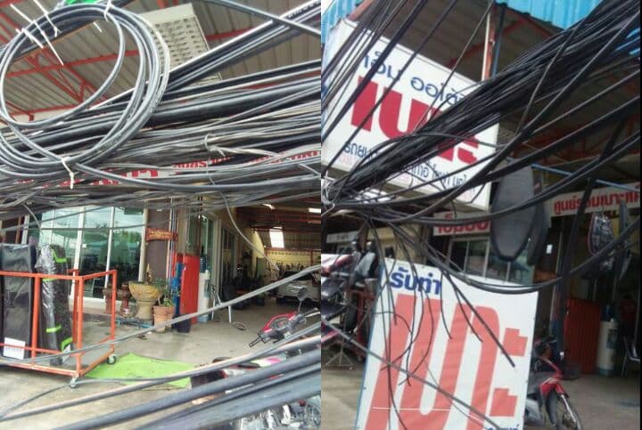 Таиланд. Новости: Электрики Чонбури замотали проводами целый магазин.